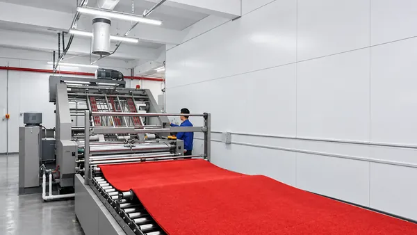 Board gluing machine with a red feed belt