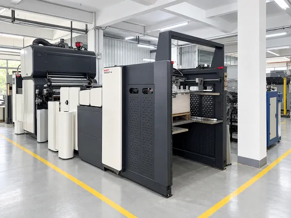 Automatic laminating machine on the workshop floor