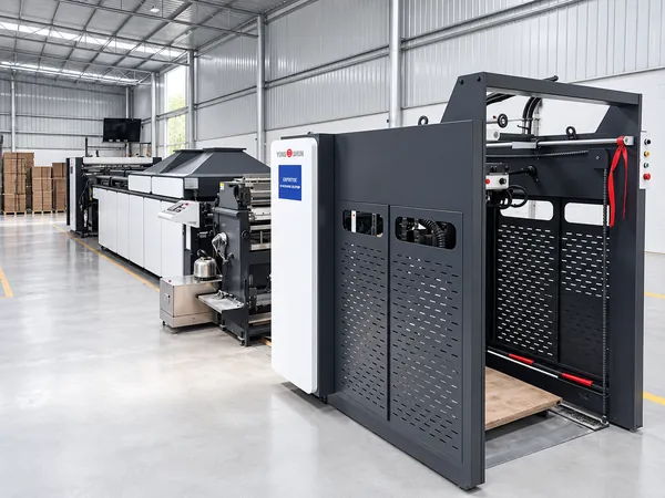 Automatic coating machine on the workshop floor