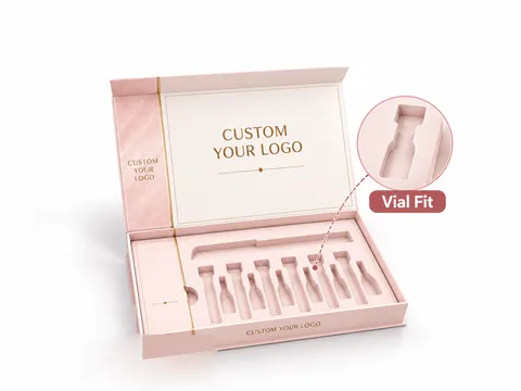 Pink Flip-Top Vial Box with Tray by Xinhua Pack Legend