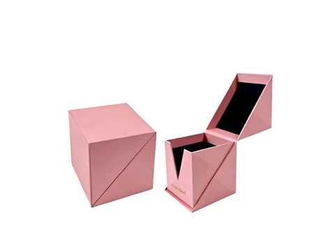 Pink Cube Box with Diagonal Opening by Xinhua Pack Legend