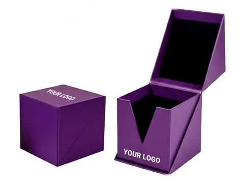 Purple Cube Box with Diagonal Opening by Xinhua Pack Legend
