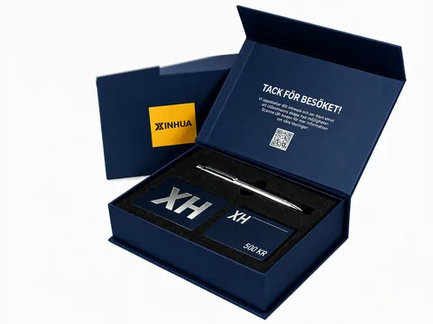 Navy Card Presentation Box with Pen by Xinhua Pack Legend