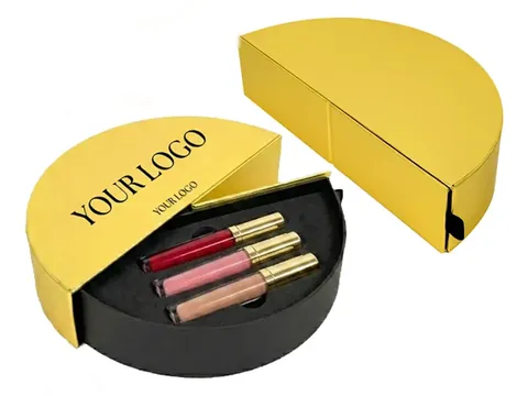 Gold Half-Round Drawer Box with Lip Gloss by Xinhua Pack Legend