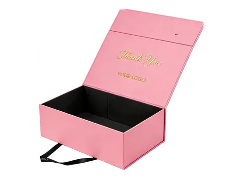 Pink Flip-Top Box with Black Interior by Xinhua Pack Legend