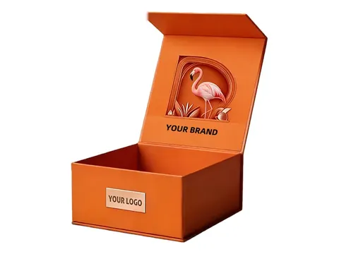 Orange Flip-Top Box with Flamingo Artwork by Xinhua Pack Legend