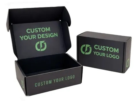 Black Mailer Box with Green Print by Xinhua Pack Legend