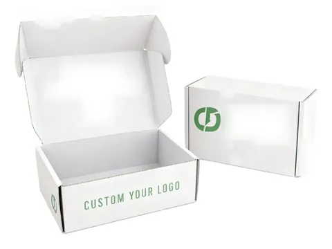 White Mailer Box with Green Logo Print by Xinhua Pack Legend