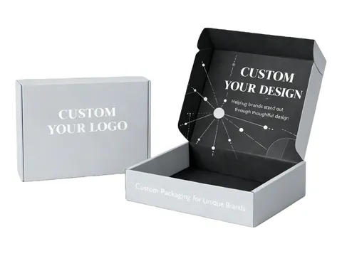 Grey Mailer Box with Black Printed Interior by Xinhua Pack Legend