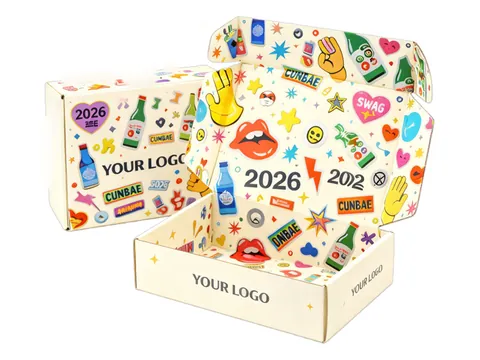 Cream Mailer Box with Sticker Style Artwork by Xinhua Pack Legend