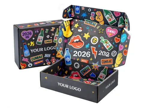Black Mailer Box with Sticker Artwork by Xinhua Pack Legend
