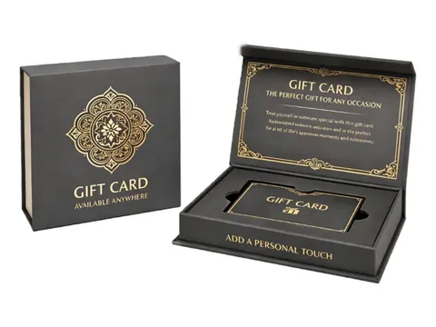 Charcoal Card Box with Gold Ornament by Xinhua Pack Legend