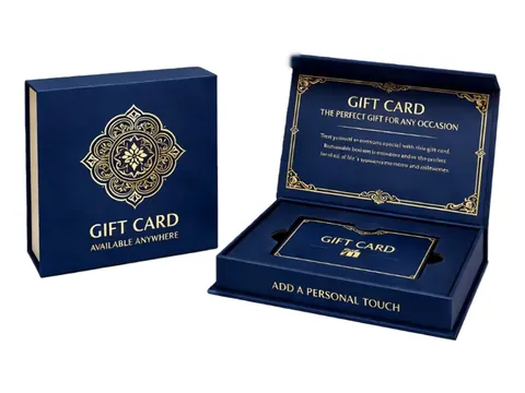 Navy Card Box with Gold Ornament by Xinhua Pack Legend