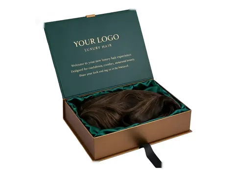 Green and Bronze Hair Box with Satin by Xinhua Pack Legend