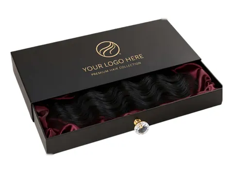 Black Drawer Box with Burgundy Satin by Xinhua Pack Legend