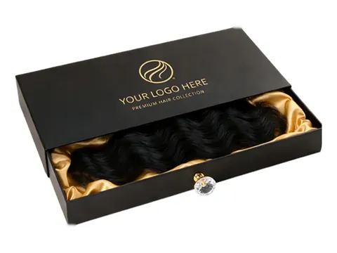 Black Drawer Box with Gold Satin by Xinhua Pack Legend