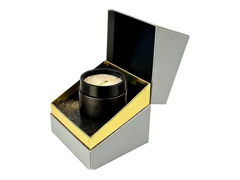 Grey Candle Box with Gold Rim by Xinhua Pack Legend