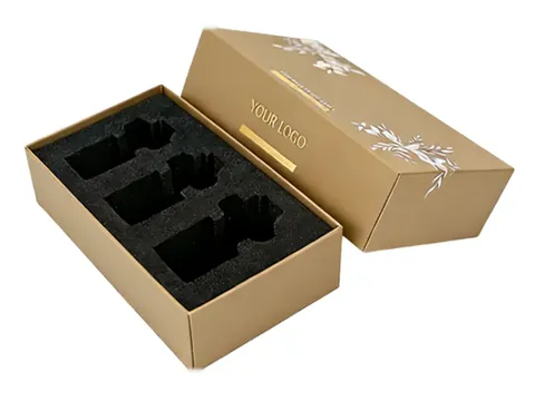 Gold Lid Box with Bottle Foam Insert by Xinhua Pack Legend