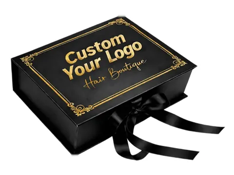 Black Ribbon Box with Gold Frame Print by Xinhua Pack Legend