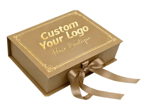 Tan Ribbon Box with Gold Frame Print by Xinhua Pack Legend