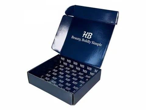 Navy Mailer Box with White Logo Pattern by Xinhua Pack Legend