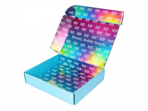 Sky Blue Mailer Box with Rainbow Interior by Xinhua Pack Legend