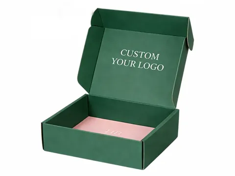 Green Mailer Box with Pink Interior by Xinhua Pack Legend