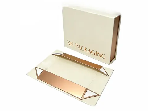 Ivory Foldable Magnetic Box with Copper Lining by Xinhua Pack Legend