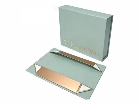 Sage Green Foldable Box with Copper Lining by Xinhua Pack Legend