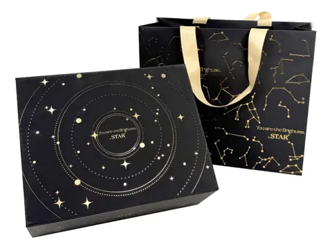 Black Constellation Print Box with Bag by Xinhua Pack Legend