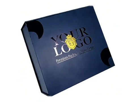 Navy Gift Box with Gold Crest Logo by Xinhua Pack Legend