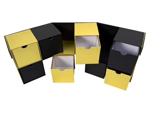 Yellow and Black Multi-Drawer Cube Box by Xinhua Pack Legend