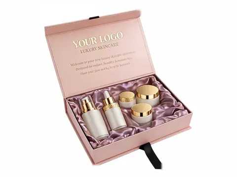 Pink Skincare Set Flip-Top Box with Satin by Xinhua Pack Legend