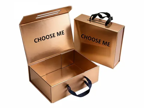 Copper Flip-Top Box with Ribbon Handle by Xinhua Pack Legend