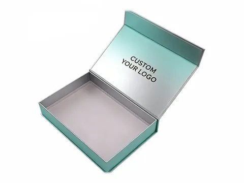 Aqua Flip-Top Box with Silver Lining by Xinhua Pack Legend