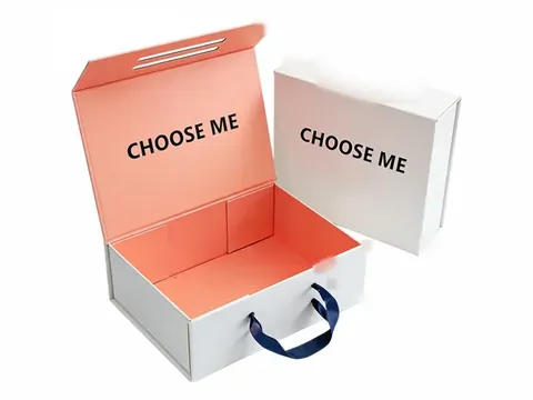 White Foldable Box with Coral Interior by Xinhua Pack Legend