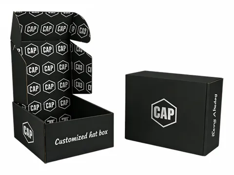 Black Mailer Box with Hexagon Logo Print by Xinhua Pack Legend