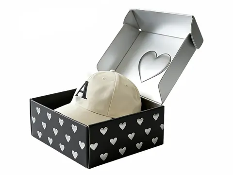 Black Heart Print Mailer with Heart Window by Xinhua Pack Legend
