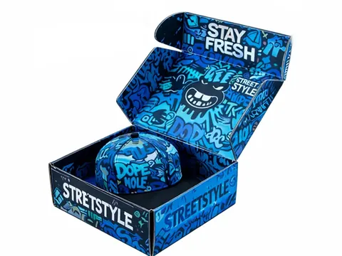 Blue Graffiti Mailer Box with Cap by Xinhua Pack Legend