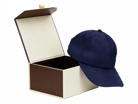 Cream and Brown Flip-Top Cap Box by Xinhua Pack Legend