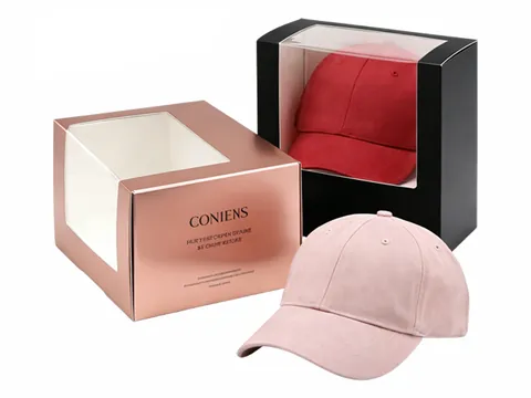 Rose Gold and Black Window Cap Boxes by Xinhua Pack Legend
