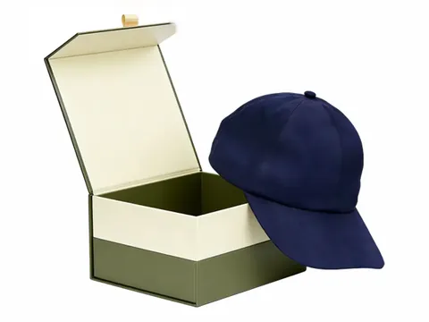Cream and Olive Flip-Top Cap Box by Xinhua Pack Legend