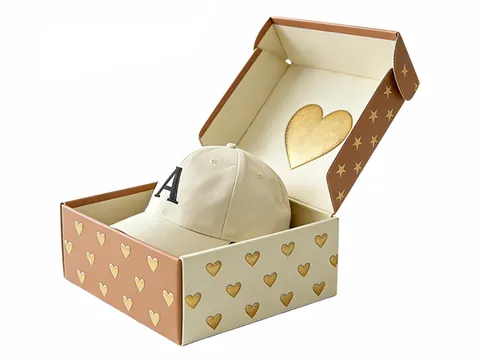 Tan Mailer Box with Gold Heart Print by Xinhua Pack Legend