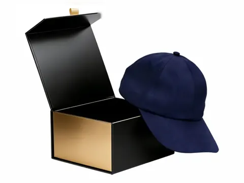 Black and Gold Flip-Top Cap Box by Xinhua Pack Legend
