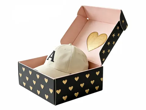 Black Mailer Box with Gold Heart Print by Xinhua Pack Legend