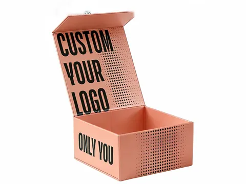 Coral Square Flip-Top Box with Bold Print by Xinhua Pack Legend
