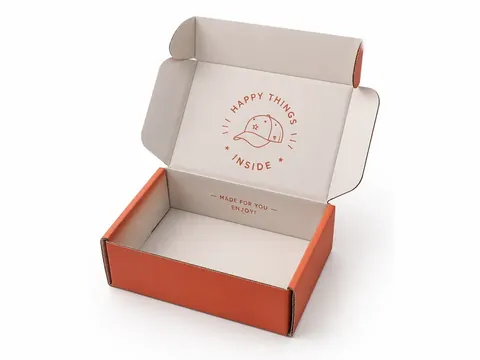 Orange Mailer Box with Stamp Print by Xinhua Pack Legend