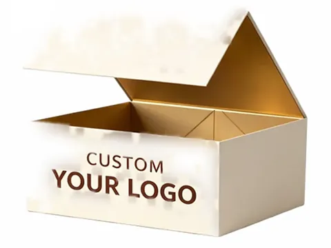 Ivory Foldable Box with Gold Interior by Xinhua Pack Legend