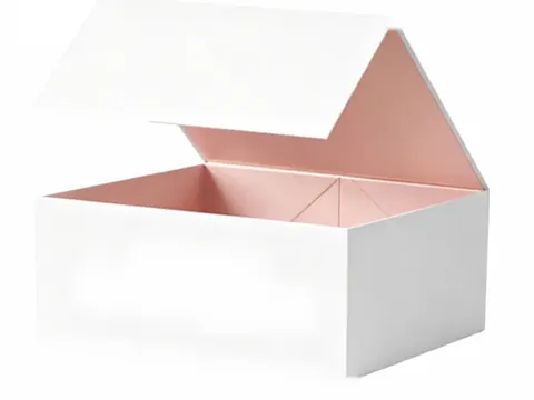 White Foldable Box with Pink Interior by Xinhua Pack Legend
