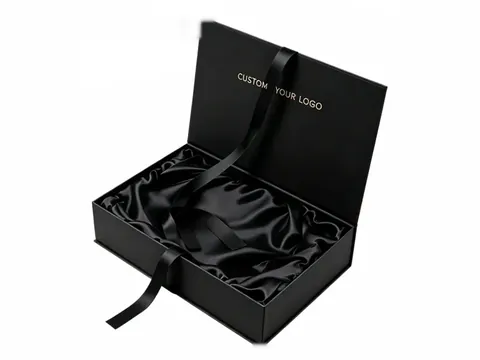 All-Black Flip-Top Box with Satin Lining by Xinhua Pack Legend